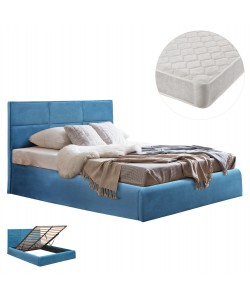 ΚΡΕΒΑΤΙ ΔΙΠΛΟ & ΣΤΡΩΜΑ BRILEY HM21272.04 ΠΕΤΡΟΛ ΒΕΛΟΥΔΟ ΜΕ ΑΠΟΘ.ΧΩΡΟ--ΓΙΑ 160x200εκ