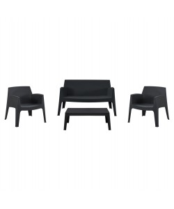 ΣΕΤ LOUNGE 4ΤΜΧ SLEEK HM21275.02 ΜΑΥΡΟ ΠΟΛΥΠΡΟΠΥΛΕΝΙΟ