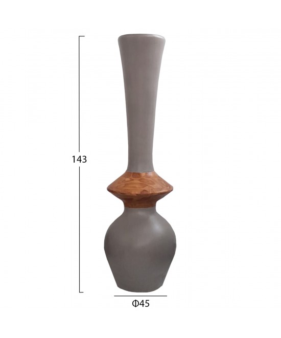 ΔΙΑΚΟΣΜΗΤΙΚΟ ΒΑΖΟ ΔΑΠΕΔΟΥ NEBULA HM4660.05M FIBER CEMENT TAUPE--ΞΥΛΟ ΤΕΑΚ Φ45x148Υεκ