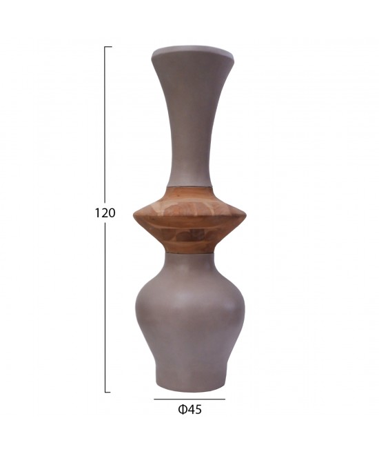 ΔΙΑΚΟΣΜΗΤΙΚΟ ΒΑΖΟ ΔΑΠΕΔΟΥ NEBULA HM4660.05S FIBER CEMENT TAUPE--ΞΥΛΟ ΤΕΑΚ Φ45x115Υεκ