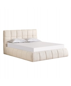 ΚΡΕΒΑΤΙ ΔΙΠΛΟ EDDY HM731.03 ΜΠΕΖ ΜΠΟΥΚΛΕ & ΑΠΟΘΗΚΕΥΤΙΚΟΣ ΧΩΡΟΣ ΓΙΑ  ΣΤΡΩΜΑ 160x200εκ