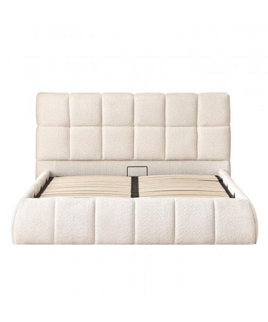 ΚΡΕΒΑΤΙ ΔΙΠΛΟ EDDY HM731.03 ΜΠΕΖ ΜΠΟΥΚΛΕ & ΑΠΟΘΗΚΕΥΤΙΚΟΣ ΧΩΡΟΣ ΓΙΑ  ΣΤΡΩΜΑ 160x200εκ