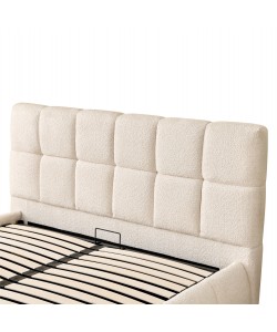 ΚΡΕΒΑΤΙ ΔΙΠΛΟ EDDY HM731.03 ΜΠΕΖ ΜΠΟΥΚΛΕ & ΑΠΟΘΗΚΕΥΤΙΚΟΣ ΧΩΡΟΣ ΓΙΑ  ΣΤΡΩΜΑ 160x200εκ