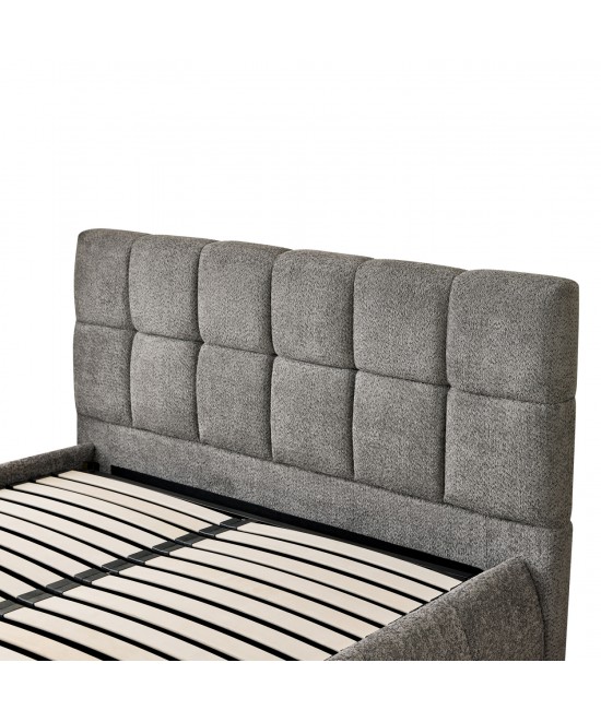 ΚΡΕΒΑΤΙ ΔΙΠΛΟ EDDY HM731.01 ΓΚΡΙ ΜΠΟΥΚΛΕ & ΑΠΟΘΗΚΕΥΤΙΚΟΣ ΧΩΡΟΣ ΓΙΑ ΣΤΡΩΜΑ 160x200εκ