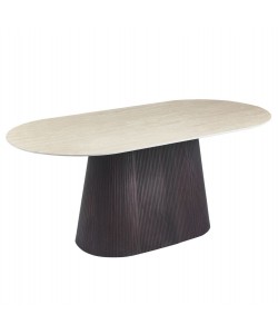 ΤΡΑΠΕΖΙ ΟΒΑΛ CATER HM18320 ΚΕΡΑΜΙΚΟ TOP ΟΨΗ ΤΡΑΒΕΡΤΙΝΑΣ-MDF ΒΑΣΗ 180x90x74Υεκ