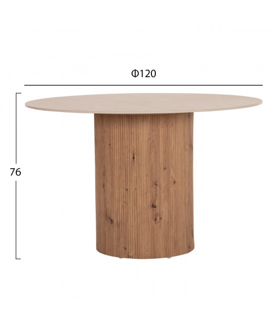 ΤΡΑΠΕΖΙ ΤΡΑΠΕZΑΡΙΑΣ TWIL HM18324 ΚΕΡΑΜΙΚΟ TOP ΟΨΗ ΤΡΑΒΕΡΤΙΝΑΣ-MDF ΒΑΣΗ Φ120x76Υεκ