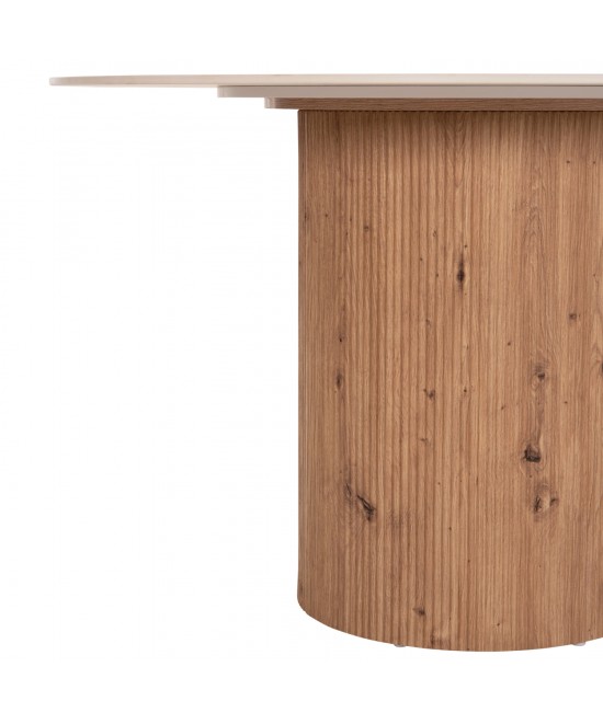 ΤΡΑΠΕΖΙ ΤΡΑΠΕZΑΡΙΑΣ TWIL HM18324 ΚΕΡΑΜΙΚΟ TOP ΟΨΗ ΤΡΑΒΕΡΤΙΝΑΣ-MDF ΒΑΣΗ Φ120x76Υεκ