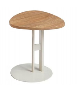 ΒΟΗΘΗΤΙΚΟ ΤΡΑΠΕΖΙ ΟΒΑΛ ALPER HM18328 MDF SONAMA--ΜΕΤΑΛΛΟ ΛΕΥΚΟ 50x50x51Υεκ.