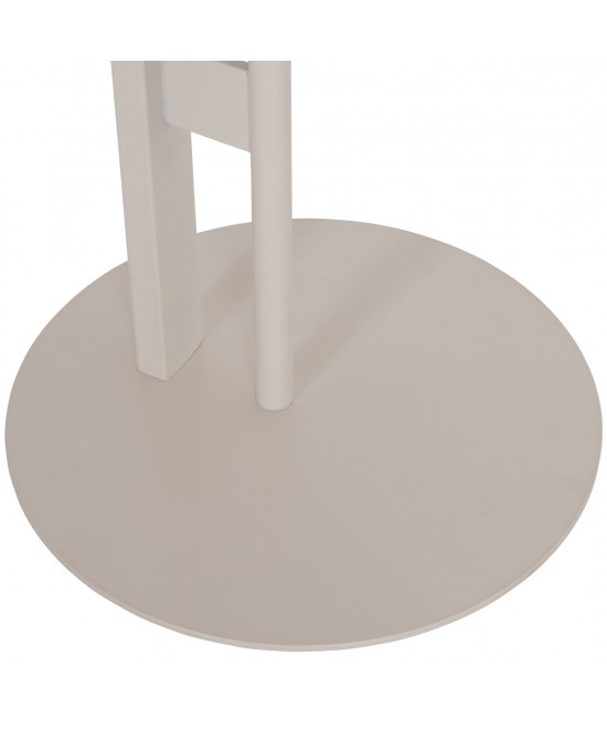 ΒΟΗΘΗΤΙΚΟ ΤΡΑΠΕΖΙ ΟΒΑΛ ALPER HM18328 MDF SONAMA--ΜΕΤΑΛΛΟ ΛΕΥΚΟ 50x50x51Υεκ.