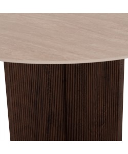 ΤΡΑΠΕΖΙ ΤΡΑΠΕΖΑΡΙΑΣ ΣΤΡΟΓΓΥΛΟ SKY HM18331 ΚΕΡΑΜΙΚΟ TOP ΟΨΗ ΤΡΑΒΕΡΤΙΝΑΣ Φ120x76Υεκ