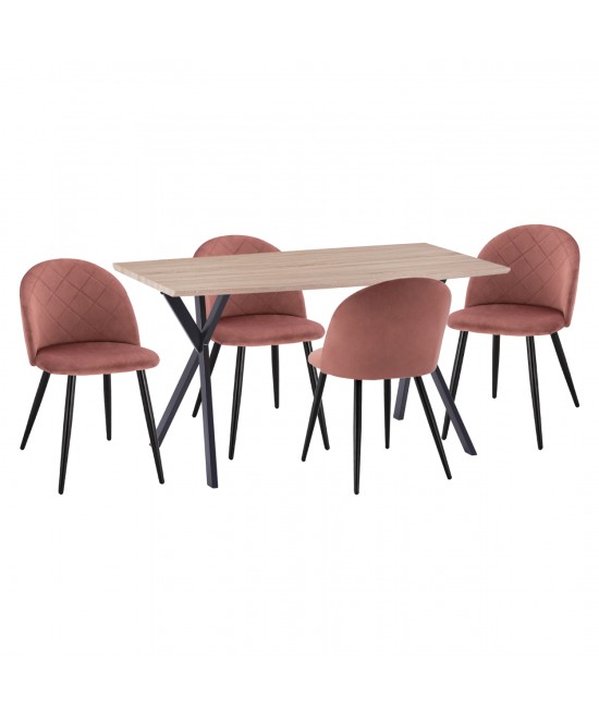 ΣΕΤ ΤΡΑΠΕΖΑΡΙΑΣ 5ΤΜΧ ALARICK HM21277 MDF TOP-ΒΕΛΟΥΔΟ ΣΑΠΙΟ ΜΗΛΟ & ΜΕΤΑΛΛΟ ΜΑΥΡΟ ΣΕΤ ΤΡΑΠΕΖΑΡΙΑΣ 5ΤΜΧ ALARICK HM21277 MDF TOP-ΒΕΛΟΥΔΟ ΣΑΠΙΟ ΜΗΛΟ & ΜΕΤΑΛΛΟ ΜΑΥΡΟ