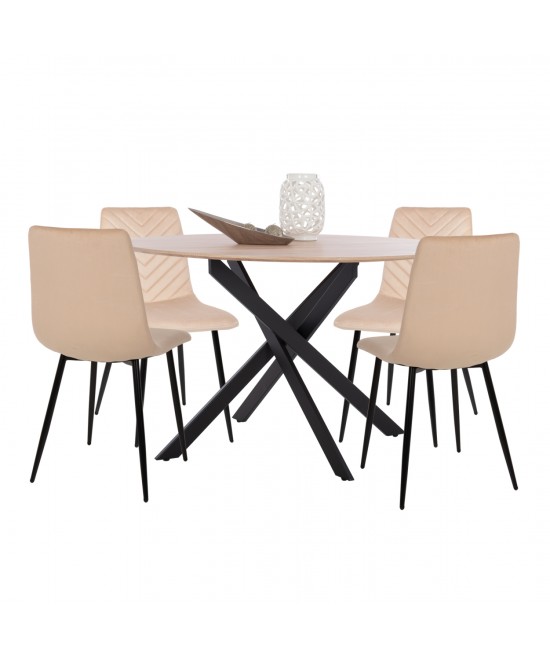 ΣΕΤ ΤΡΑΠΕΖΑΡΙΑΣ 5ΤΜΧ ROSARIO HM21278 MDF TOP ΣΤΡΟΓΓΥΛΟ-ΒΕΛΟΥΔΟ ΕΚΡΟΥ & ΜΕΤΑΛΛΟ ΣΕΤ ΤΡΑΠΕΖΑΡΙΑΣ 5ΤΜΧ ROSARIO HM21278 MDF TOP ΣΤΡΟΓΓΥΛΟ-ΒΕΛΟΥΔΟ ΕΚΡΟΥ & ΜΕΤΑΛΛΟ