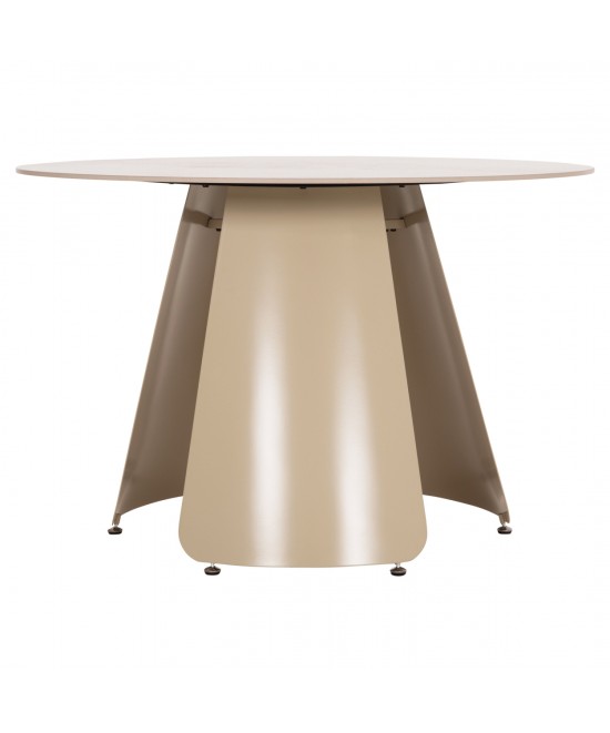 ΤΡΑΠΕΖΙ ΤΡΑΠΕΖΑΡΙΑΣ ΣΤΡΟΓΓΥΛΟ SEDAR HM18326 ΚΕΡΑΜΙΚΟ TOP--ΚΡΕΜ ΜΕΤΑΛ.ΠΟΔΙΑ Φ120x78Υ