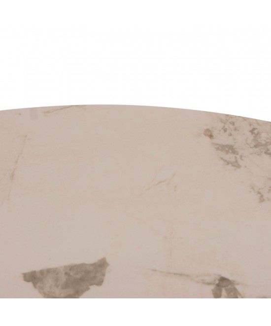 ΤΡΑΠΕΖΙ ΤΡΑΠΕΖΑΡΙΑΣ ΣΤΡΟΓΓΥΛΟ SEDAR HM18326 ΚΕΡΑΜΙΚΟ TOP--ΚΡΕΜ ΜΕΤΑΛ.ΠΟΔΙΑ Φ120x78Υ