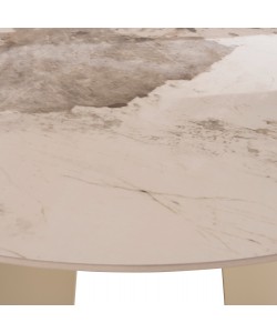 ΤΡΑΠΕΖΙ ΤΡΑΠΕΖΑΡΙΑΣ ΣΤΡΟΓΓΥΛΟ SEDAR HM18326 ΚΕΡΑΜΙΚΟ TOP--ΚΡΕΜ ΜΕΤΑΛ.ΠΟΔΙΑ Φ120x78Υ