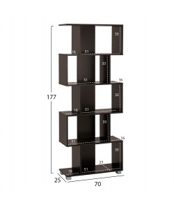 ΒΙΒΛΙΟΘΗΚΗ ΜΕΛΑΜΙΝΗΣ EZIR HM2385.01 ΒΕΓΓΕ 70x25x177Υ εκ.