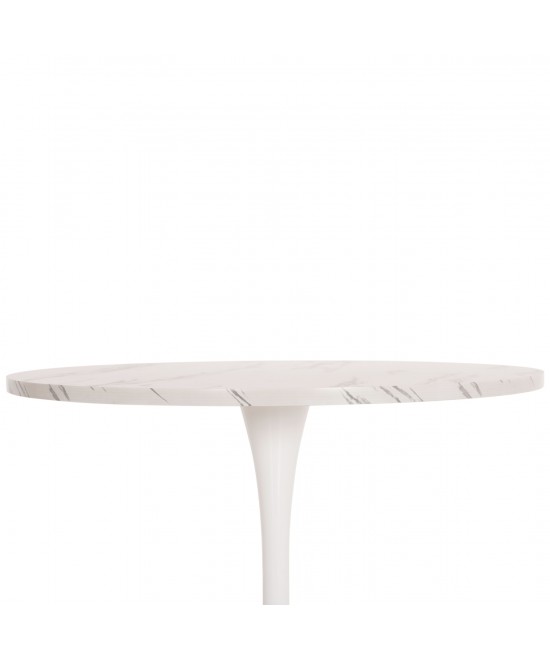 ΤΡΑΠΕΖΙ ΤΡΑΠΕΖΑΡΙΑΣ ROLLO HM9421.11 ΣΤΡΟΓΓΥΛΟ WHITE MARBLE Φ90x74Υεκ.