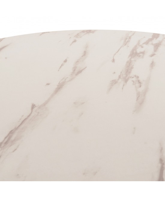 ΤΡΑΠΕΖΙ ΤΡΑΠΕΖΑΡΙΑΣ ROLLO HM9421.11 ΣΤΡΟΓΓΥΛΟ WHITE MARBLE Φ90x74Υεκ.
