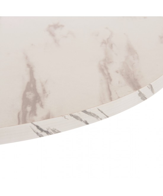 ΤΡΑΠΕΖΙ ΤΡΑΠΕΖΑΡΙΑΣ ROLLO HM9421.11 ΣΤΡΟΓΓΥΛΟ WHITE MARBLE Φ90x74Υεκ.