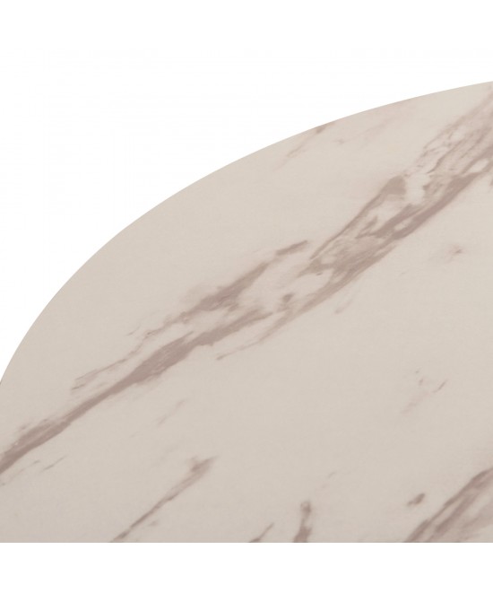 ΤΡΑΠΕΖΙ ΤΡΑΠΕΖΑΡΙΑΣ ROLLO HM9421.11 ΣΤΡΟΓΓΥΛΟ WHITE MARBLE Φ90x74Υεκ.