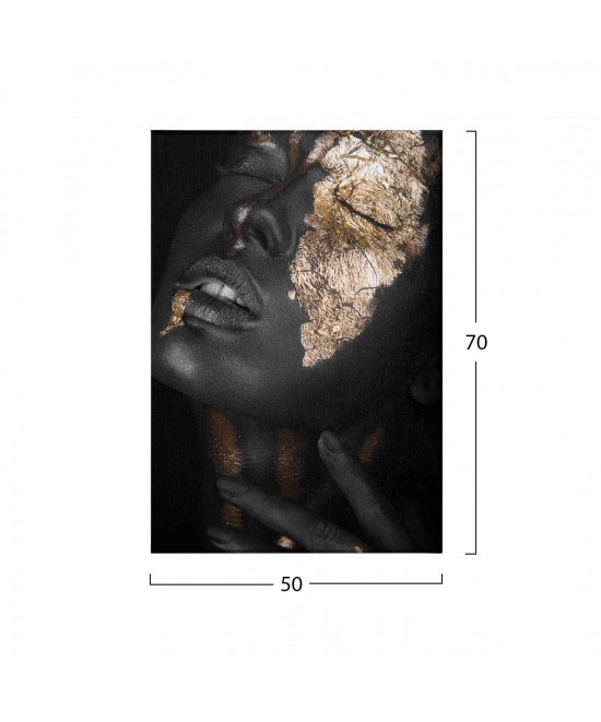 ΠΙΝΑΚΑΣ ΚΑΜΒΑΣ DARK SKINNED GIRL WITH GOLD MAKEUP HM7196.01 50X3X70 εκ.