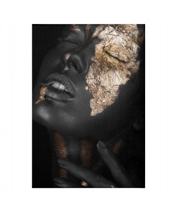 ΠΙΝΑΚΑΣ ΚΑΜΒΑΣ DARK SKINNED GIRL WITH GOLD MAKEUP HM7196.01 50X3X70 εκ.