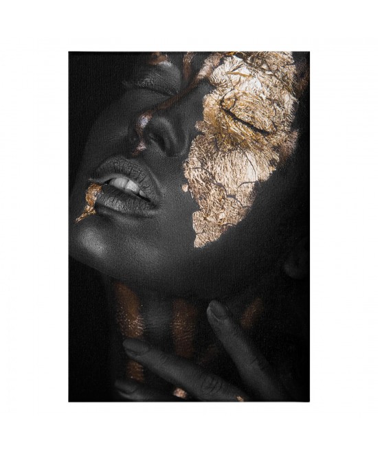 ΠΙΝΑΚΑΣ ΚΑΜΒΑΣ DARK SKINNED GIRL WITH GOLD MAKEUP HM7196.01 50X3X70 εκ.