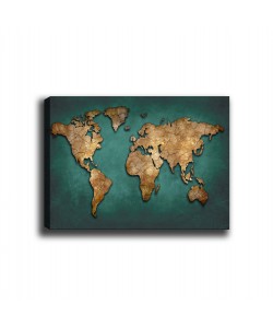 ΠΙΝΑΚΑΣ ΚΑΜΒΑΣ WORLD MAP HM7197.01 100X3X70 εκ.