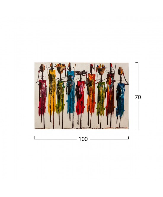 ΠΙΝΑΚΑΣ ΚΑΜΒΑΣ COLORFUL AFRICAN ART HM7197.02 100X3X70 εκ.