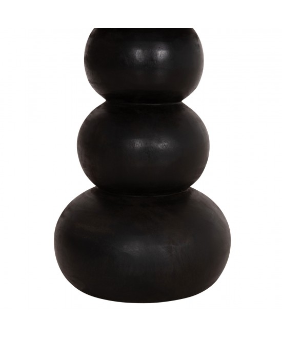 ΒΟΗΘΗΤΙΚΟ ΤΡΑΠΕΖΑΚΙ ΣΤΡΟΓΓΥΛΟ JACKY HM9890 SUAR ΞΥΛΟ ΦΥΣΙΚΟ & ΜΑΥΡΟ Φ40x45,5Υεκ.