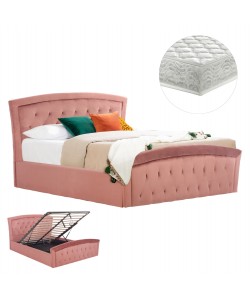 ΚΡΕΒΑΤΙ ΜΕ ΣΤΡΩΜΑ & ΑΠΟΘ.ΧΩΡΟ ODELIA HM21279.02 ΣΑΠΙΟ ΜΗΛΟ ΒΕΛΟΥΔΟ--ΓΙΑ 160x200εκ