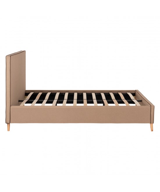 ΚΡΕΒΑΤΙ ΜΕ ΣΤΡΩΜΑ INDRA HM21280.02 ΜΠΕΖ ΥΦΑΣΜΑ--ΓΙΑ 160x200εκ