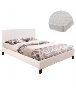 ΚΡΕΒΑΤΙ ΜΕ ΣΤΡΩΜΑ BECCA HM21283.01 ΛΕΥΚΟ PU--ΓΙΑ 150x200εκ