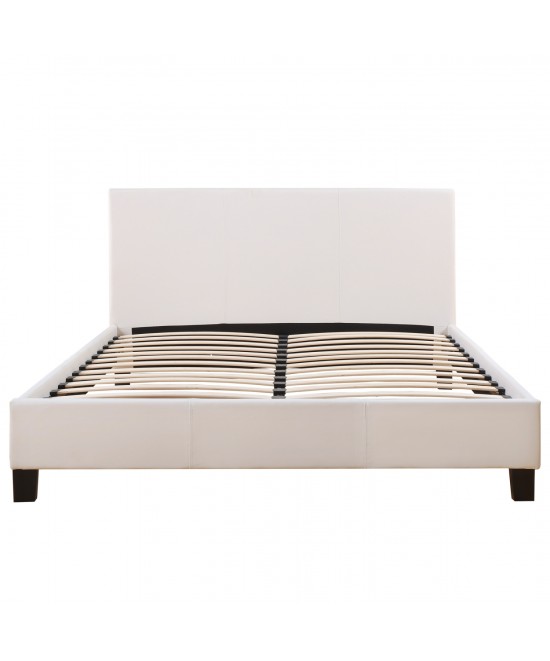 ΚΡΕΒΑΤΙ ΜΕ ΣΤΡΩΜΑ BECCA HM21283.01 ΛΕΥΚΟ PU--ΓΙΑ 150x200εκ