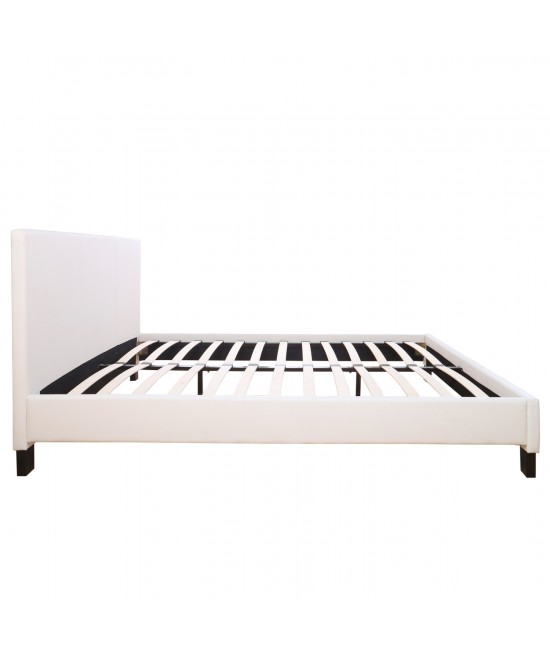 ΚΡΕΒΑΤΙ ΜΕ ΣΤΡΩΜΑ BECCA HM21283.01 ΛΕΥΚΟ PU--ΓΙΑ 150x200εκ