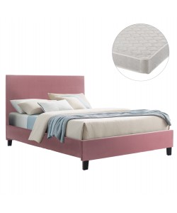 ΚΡΕΒΑΤΙ ΜΕ ΣΤΡΩΜΑ BECCA HM21283.05 ΣΑΠΙΟ ΜΗΛΟ ΒΕΛΟΥΔΟ--ΓΙΑ 150x200εκ