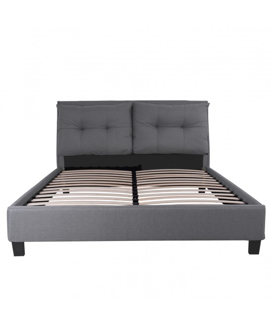 ΚΡΕΒΑΤΙ ΜΕ ΣΤΡΩΜΑ BILLIE HM21284.03 ΓΚΡΙ ΥΦΑΣΜΑ--ΓΙΑ 160x200εκ