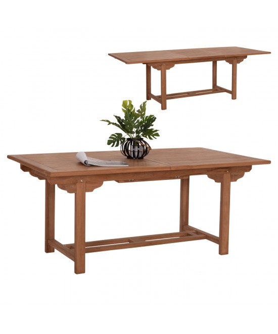 TΡΑΠΕΖΙ ΤΡΑΠΕΖΑΡΙΑΣ ΑΝΟΙΓΟΜΕΝΟ CRANDER HM6376 ΞΥΛΟ TEAK ΣΕ ΦΥΣΙΚΟ 180-240x100x76Υεκ