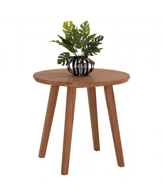 TΡΑΠΕΖΙ ΤΡΑΠΕΖΑΡΙΑΣ ΣΤΡΟΓΓΥΛΟ DANTE HM6379 ΞΥΛΟ TEAK Φ80x75Υεκ.