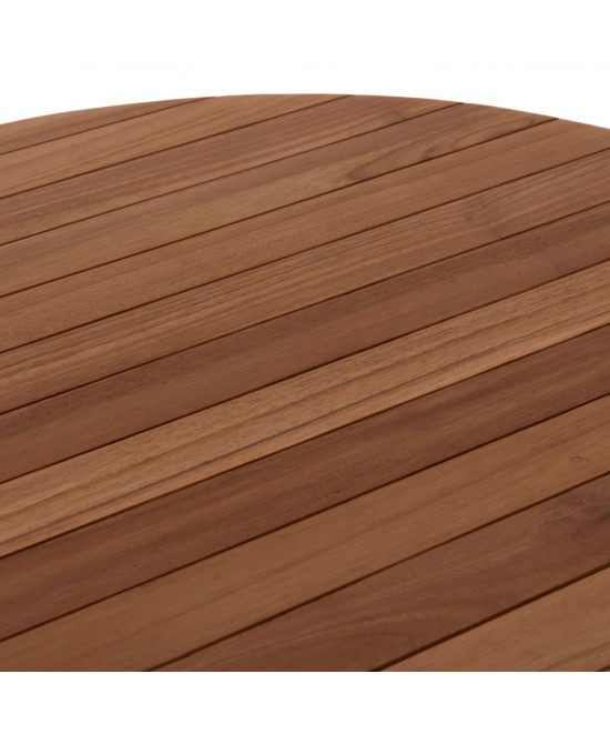 TΡΑΠΕΖΙ ΤΡΑΠΕΖΑΡΙΑΣ ΣΤΡΟΓΓΥΛΟ DANTE HM6379 ΞΥΛΟ TEAK Φ80x75Υεκ.