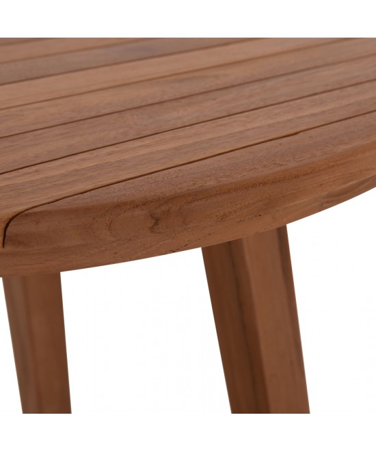 TΡΑΠΕΖΙ ΤΡΑΠΕΖΑΡΙΑΣ ΣΤΡΟΓΓΥΛΟ DANTE HM6379 ΞΥΛΟ TEAK Φ80x75Υεκ.