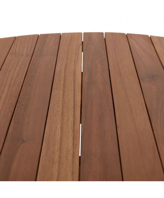 TΡΑΠΕΖΙ ΤΡΑΠΕΖΑΡΙΑΣ ΣΤΡΟΓΓΥΛΟ DANTE HM6379 ΞΥΛΟ TEAK Φ80x75Υεκ.