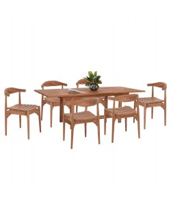 ΣΕΤ ΤΡΑΠΕΖΑΡΙΑΣ DONNY HM21292 ΤΡΑΠΕΖΙ ΕΠΕΚΤΕΙΝΟΜΕΝΟ & 6 ΠΟΛΥΘΡΟΝΕΣ--ΤΕΑΚ