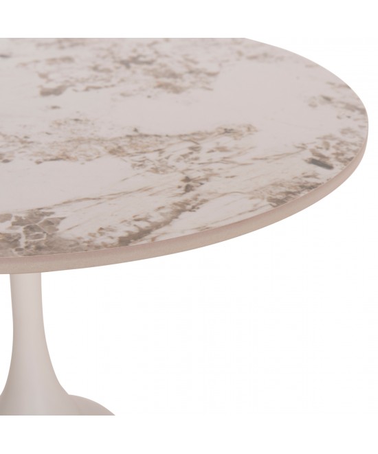 ΤΡΑΠΕΖΙ ΣΑΛΟΝΙΟΥ LONGSTEM HM18317.01 ΒΑΣΗ ΛΕΥΚΗ--SINTERED STONE CALACATA GOLD Φ50