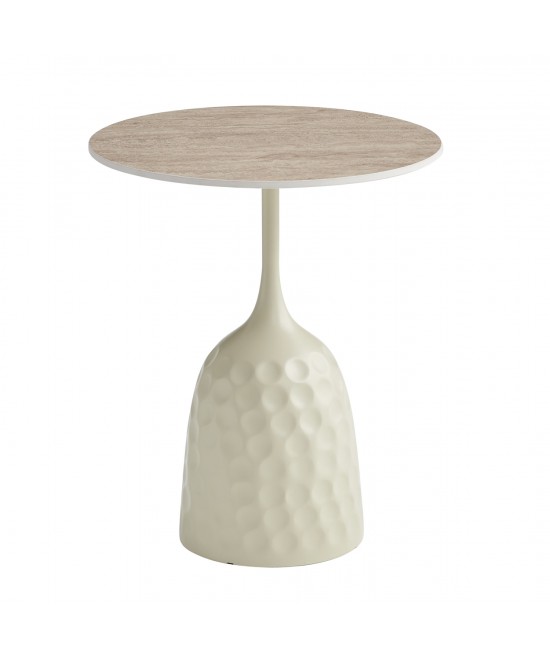 ΤΡΑΠΕΖΙ ΣΑΛΟΝΙΟΥ LONGSTEM HM18317.04 ΒΑΣΗ ΣΑΜΠΑΝΙ--ΚΕΡΑΜΙΚΟ TOP TRAVERTINE STONE Φ50