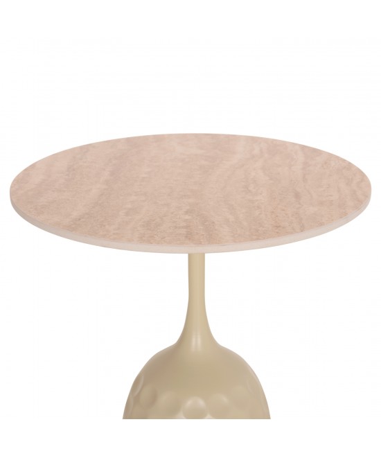 ΤΡΑΠΕΖΙ ΣΑΛΟΝΙΟΥ LONGSTEM HM18317.04 ΒΑΣΗ ΣΑΜΠΑΝΙ--ΚΕΡΑΜΙΚΟ TOP TRAVERTINE STONE Φ50