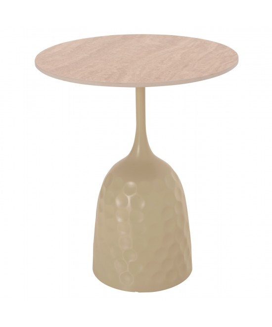 ΤΡΑΠΕΖΙ ΣΑΛΟΝΙΟΥ LONGSTEM HM18317.04 ΒΑΣΗ ΣΑΜΠΑΝΙ--ΚΕΡΑΜΙΚΟ TOP TRAVERTINE STONE Φ50