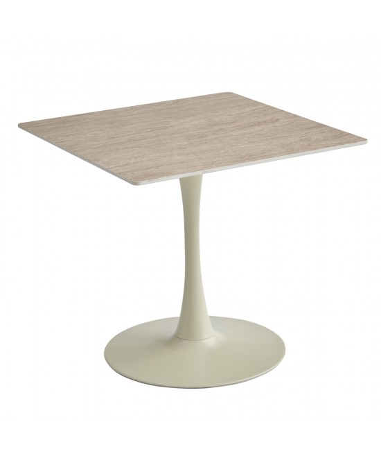 ΤΡΑΠΕΖΙ ΤΡΑΠΕΖΑΡΙΑΣ TETRAN HM18315.04 ΒΑΣΗ ΣΑΜΠΑΝΙ--SINTERED STONE ΧΡΩΜΑ ΤΡΑΒΕΡΤΙΝΑ 80x80x73Υεκ