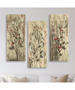 ΠΙΝΑΚΑΣ ΤΡΙΠΤΥΧΟ MDF RED FLOWERS AND BERRIES HM7204.01 60x50x0,3 εκ.