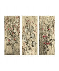 ΠΙΝΑΚΑΣ ΤΡΙΠΤΥΧΟ MDF RED FLOWERS AND BERRIES HM7204.01 60x50x0,3 εκ.